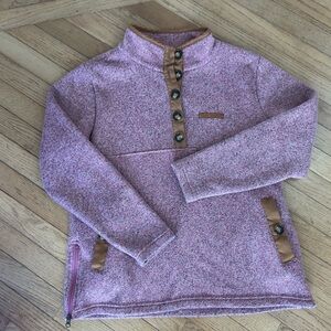 Women’s Southern Tides Pink Heathered fleece lined wooly pull over jacket XL